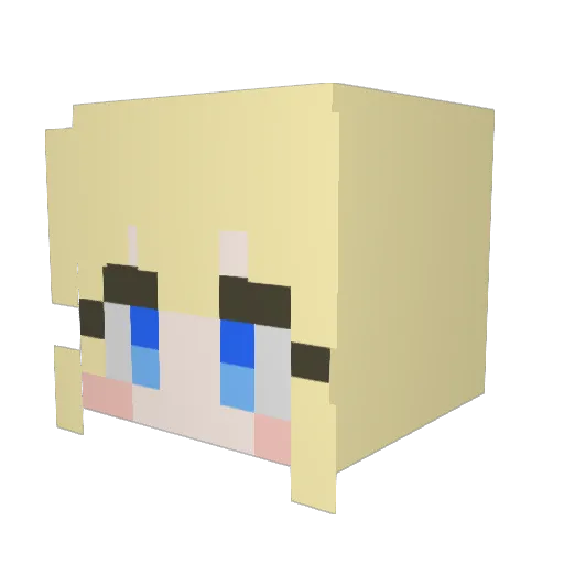 kimsom Minecraft avatar head, 3D render