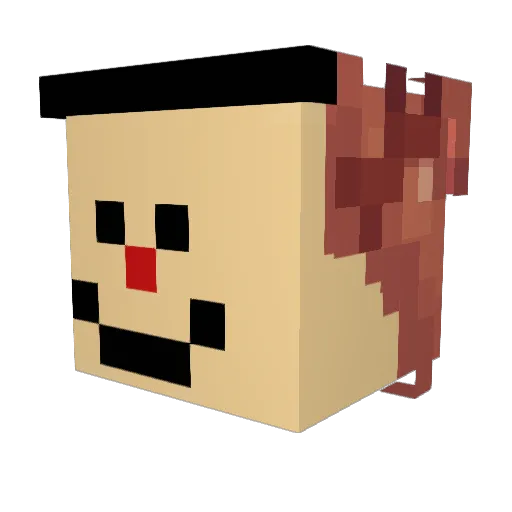 kimyee Minecraft avatar head, 3D render