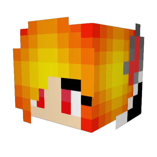 kin11 Minecraft avatar head, 3D render