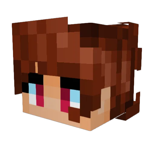 kin_crafted Minecraft avatar head, 3D render