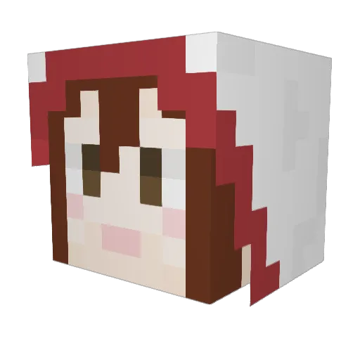 kinacotton Minecraft avatar head, 3D render