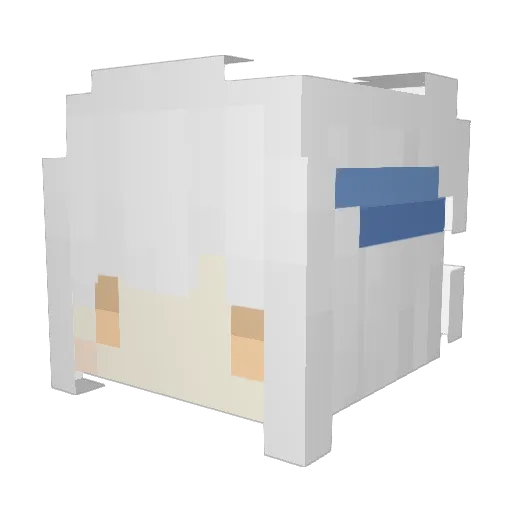 kinakoCat Minecraft avatar head, 3D render