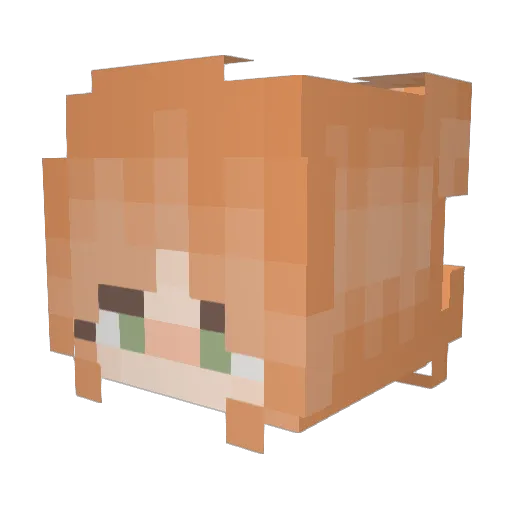 kindagae Minecraft avatar head, 3D render