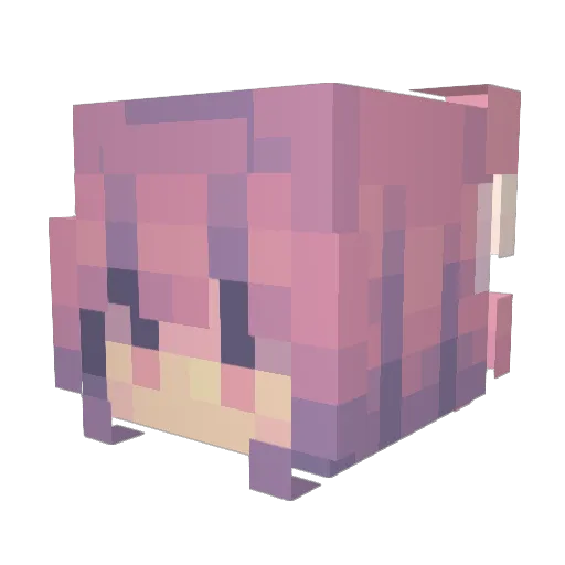 kinderbell Minecraft avatar head, 3D render