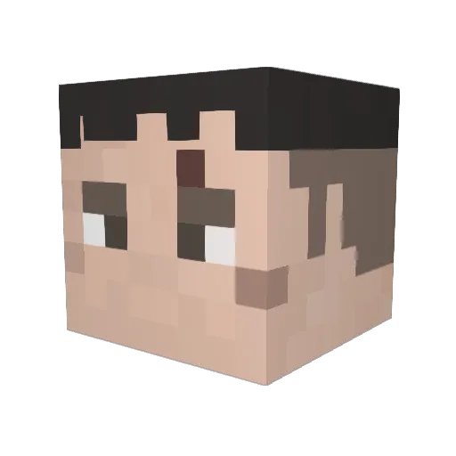 king_98_ Minecraft avatar head, 3D render