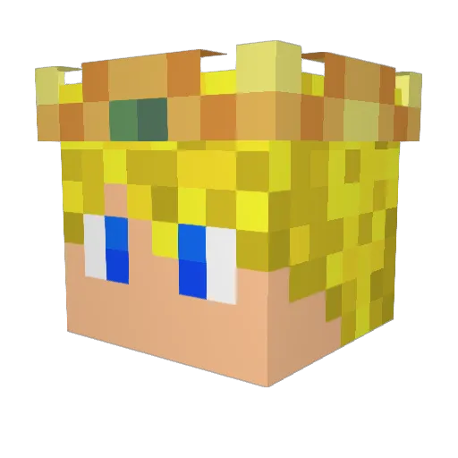 king_of_game Minecraft avatar head, 3D render