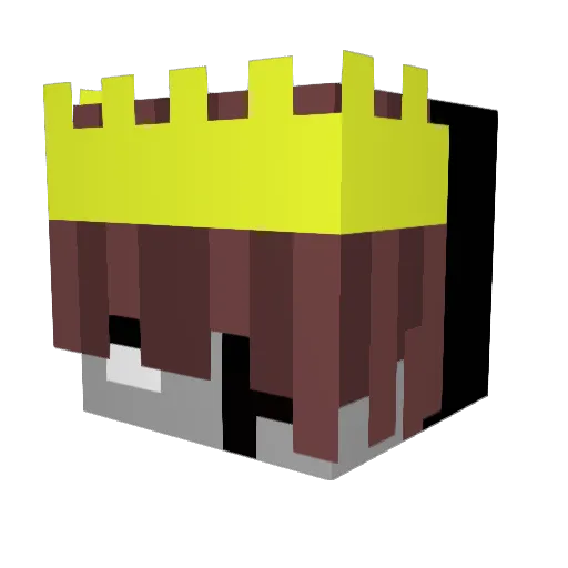 king_youtuber Minecraft avatar head, 3D render