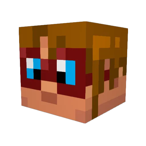 kingcobrareal Minecraft avatar head, 3D render