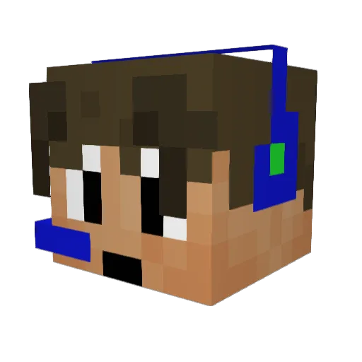 kingcraft32 Minecraft avatar head, 3D render