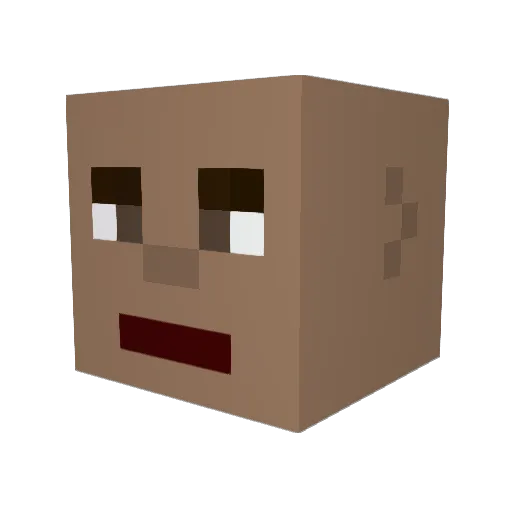 kingghostik Minecraft avatar head, 3D render