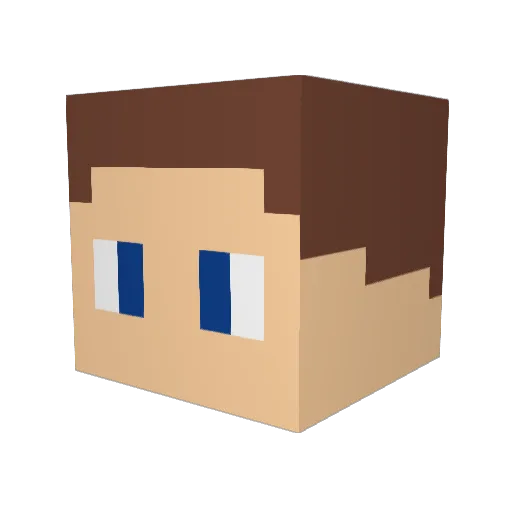 kinghost Minecraft avatar head, 3D render