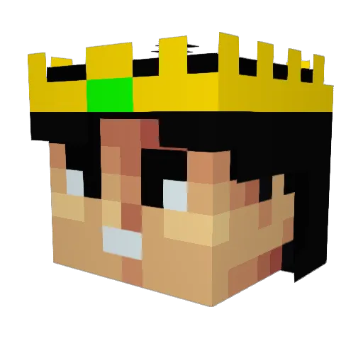 kingjam Minecraft avatar head, 3D render