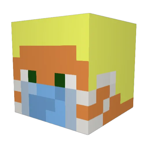 kingnlw Minecraft avatar head, 3D render