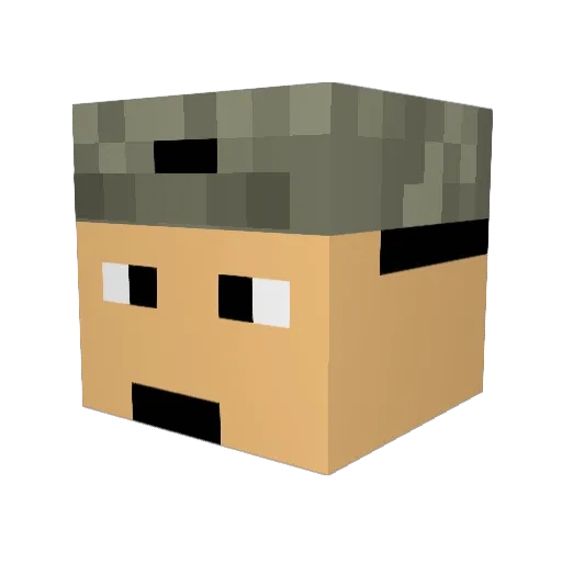 kingofcliff Minecraft avatar head, 3D render