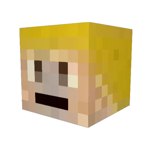 kingofqueen Minecraft avatar head, 3D render