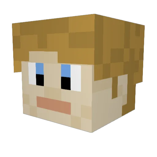 kingojo Minecraft avatar head, 3D render