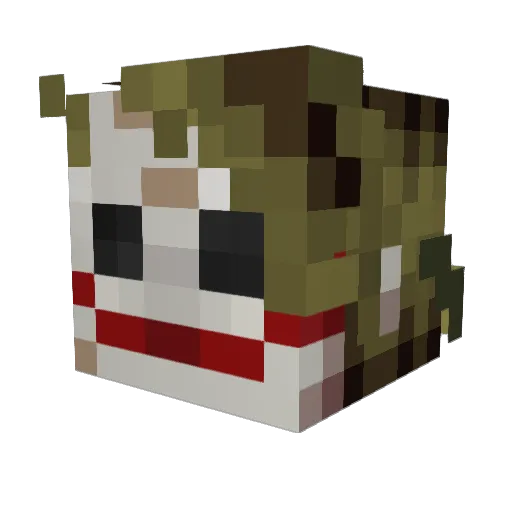 kingururu Minecraft avatar head, 3D render