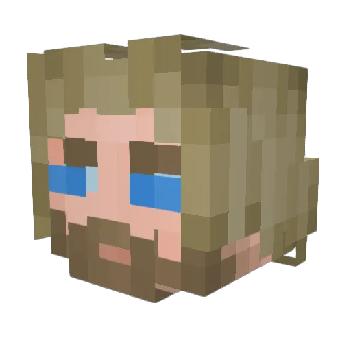 kingxkam Minecraft avatar head, 3D render