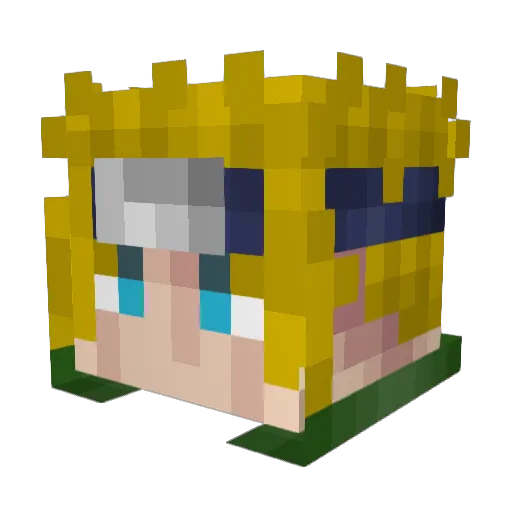 kingyochi Minecraft avatar head, 3D render