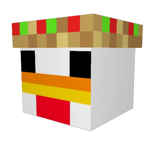 kingzacraft Minecraft avatar head, 3D render