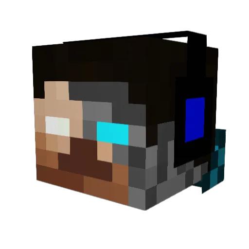 kingzakman Minecraft avatar head, 3D render