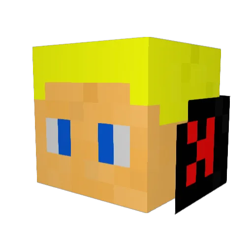 kinimod64CZ Minecraft avatar head, 3D render