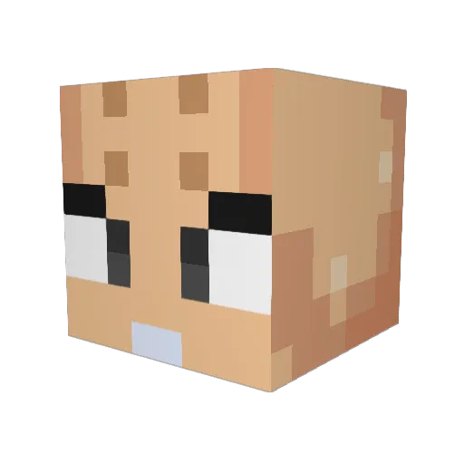 kinitshi Minecraft avatar head, 3D render