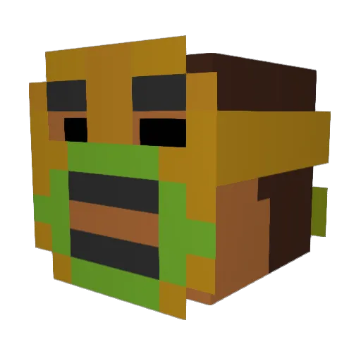 kiniu Minecraft avatar head, 3D render