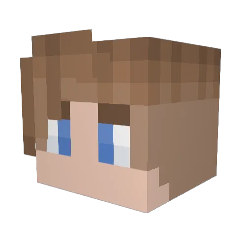 kinkda Minecraft avatar head, 3D render