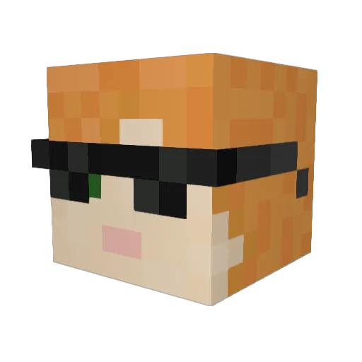 kinseee Minecraft avatar head, 3D render