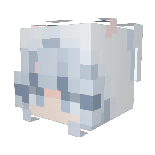 kinseiiii Minecraft avatar head, 3D render