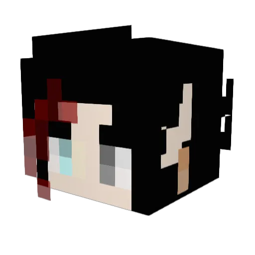 kinshi_ Minecraft avatar head, 3D render