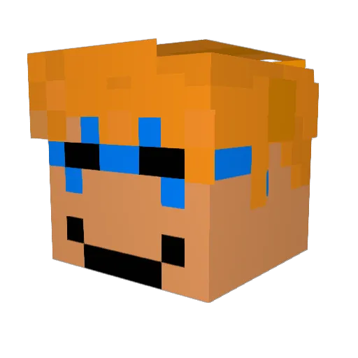 kirabro Minecraft avatar head, 3D render