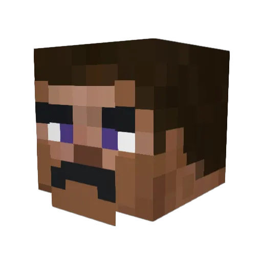 kiria Minecraft avatar head, 3D render