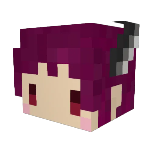 kiritan66 Minecraft avatar head, 3D render
