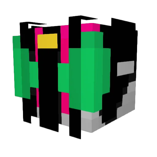 kiriyu3 Minecraft avatar head, 3D render