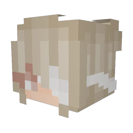 kiryu_kazuma_ Minecraft avatar head, 3D render