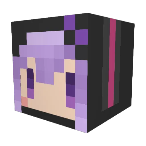 kisaradukaede Minecraft avatar head, 3D render
