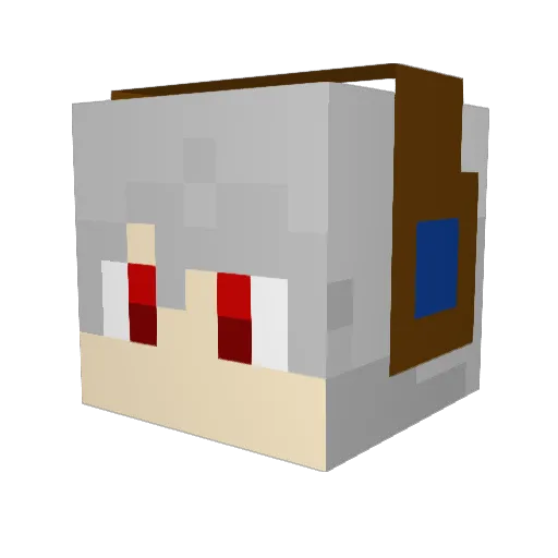kisiti Minecraft avatar head, 3D render