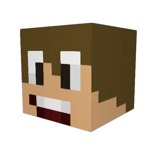 kiskacho Minecraft avatar head, 3D render