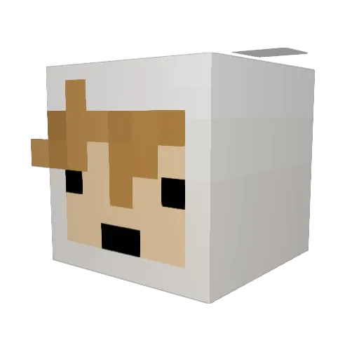 kismuh Minecraft avatar head, 3D render