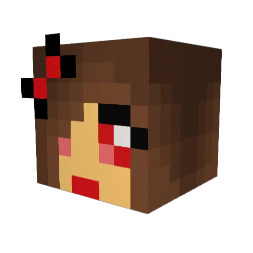 kissani Minecraft avatar head, 3D render