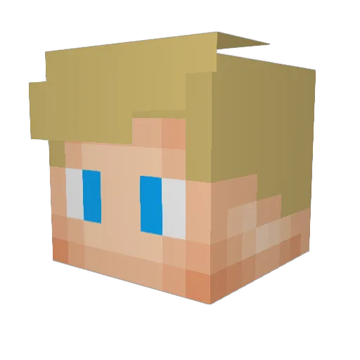 kit_007 Minecraft avatar head, 3D render