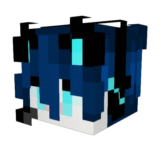 kitcat_blue Minecraft avatar head, 3D render