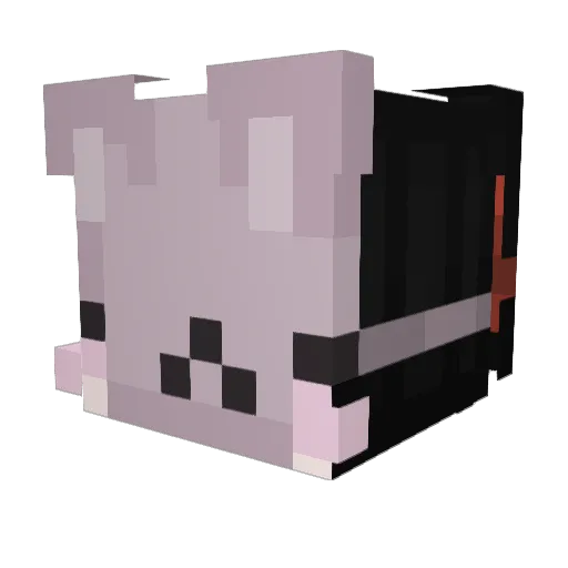 kitiomi Minecraft avatar head, 3D render