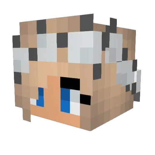 kitkatLOL Minecraft avatar head, 3D render