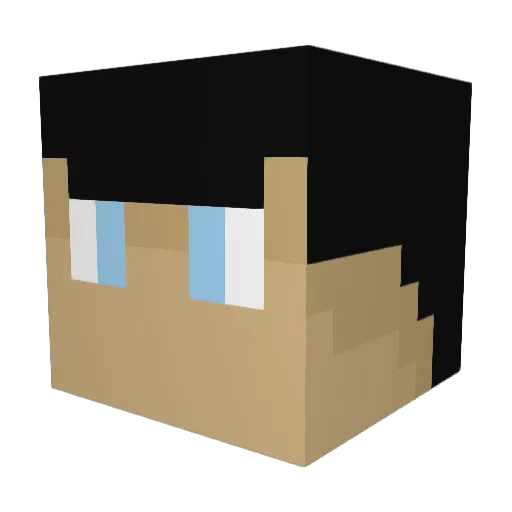 kitqq Minecraft avatar head, 3D render