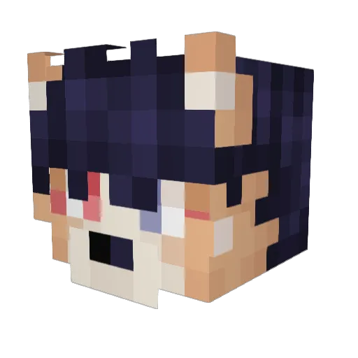 kitsiyos Minecraft avatar head, 3D render