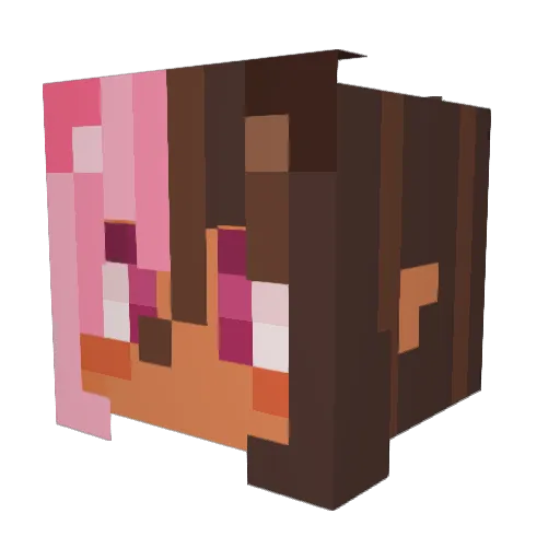 kitsuanna Minecraft avatar head, 3D render