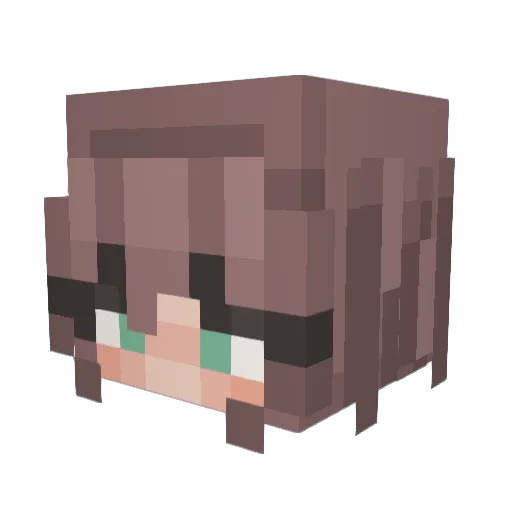 kitsui_ Minecraft avatar head, 3D render